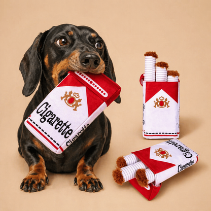 Funny Interactive Plush Dog Chew Toy - Cigarette Design Pet Gift