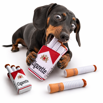 Funny Interactive Plush Dog Chew Toy - Cigarette Design Pet Gift
