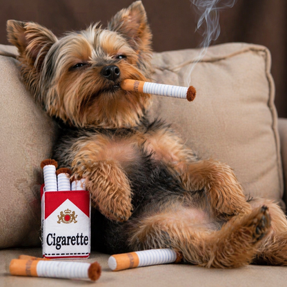 Funny Interactive Plush Dog Chew Toy - Cigarette Design Pet Gift