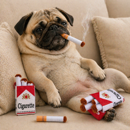 Funny Interactive Plush Dog Chew Toy - Cigarette Design Pet Gift