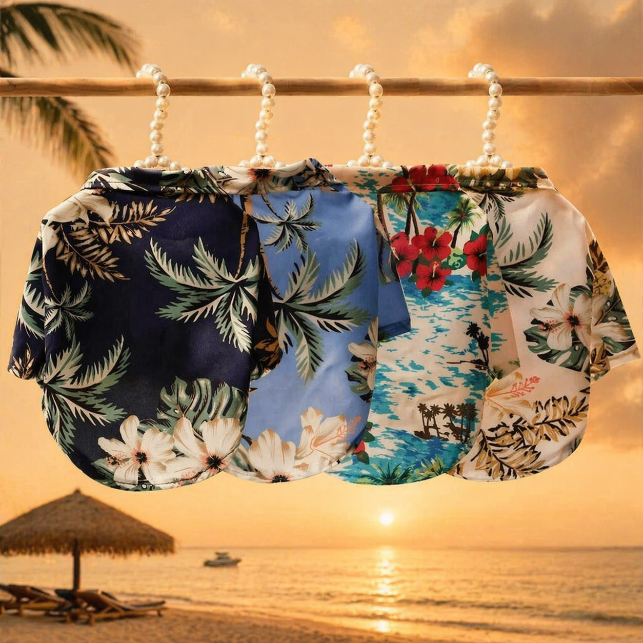 Hawaiian Dog Shirt Summer Beach Clothing For Small Medium Dogs