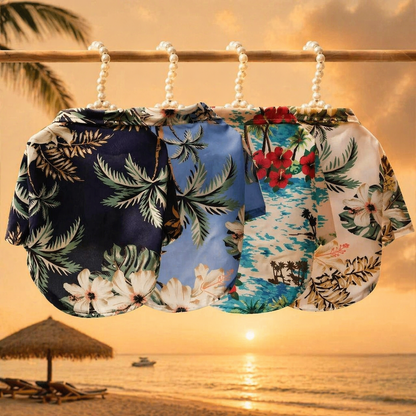 Hawaiian Dog Shirt Summer Beach Clothing For Small Medium Dogs
