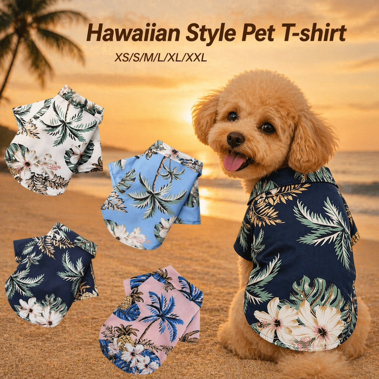 Hawaiian Dog Shirt Summer Beach Clothing For Small Medium Dogs