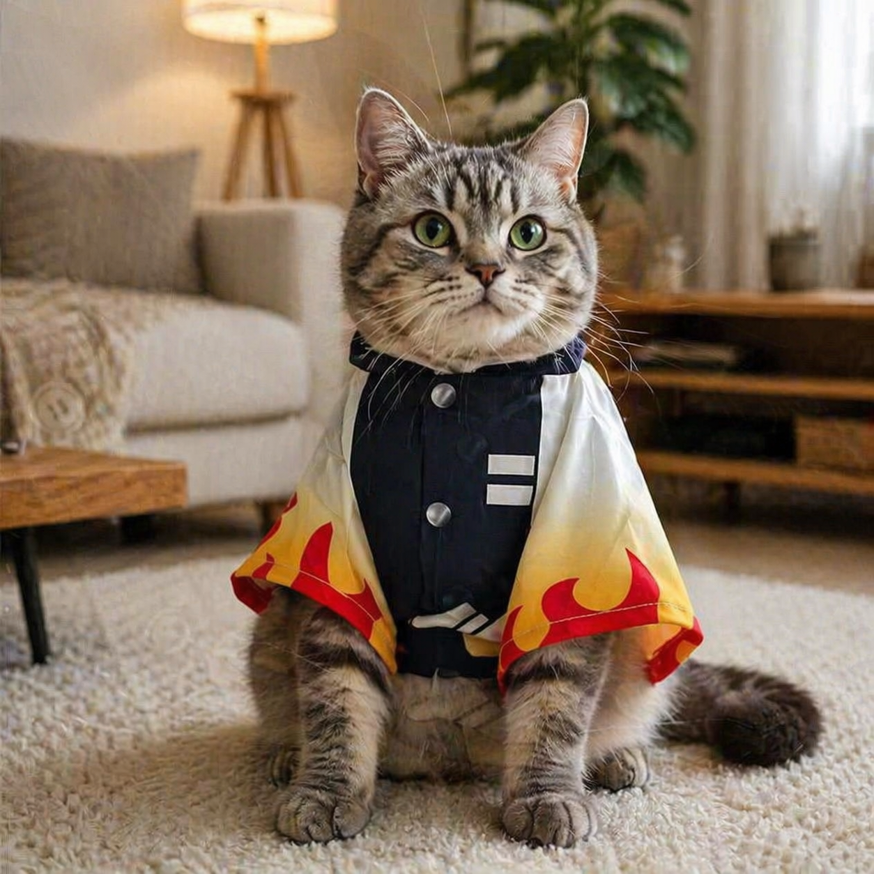 Halloween Pet Cosplay Rengoku Costume For Cats And Dogs