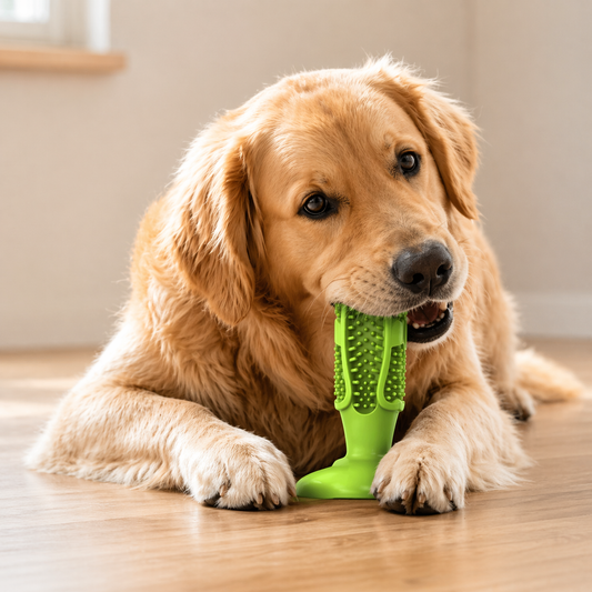 Pet Dog Cactus Interactive Rubber Chew Toy Toothbrush Treat Dispenser