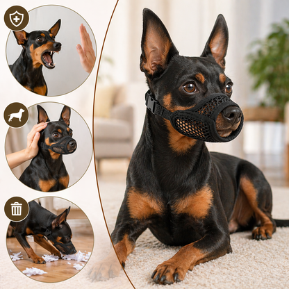 Mesh Muzzle For Short Snout Small Dogs Anti-Biting Brachycephalic