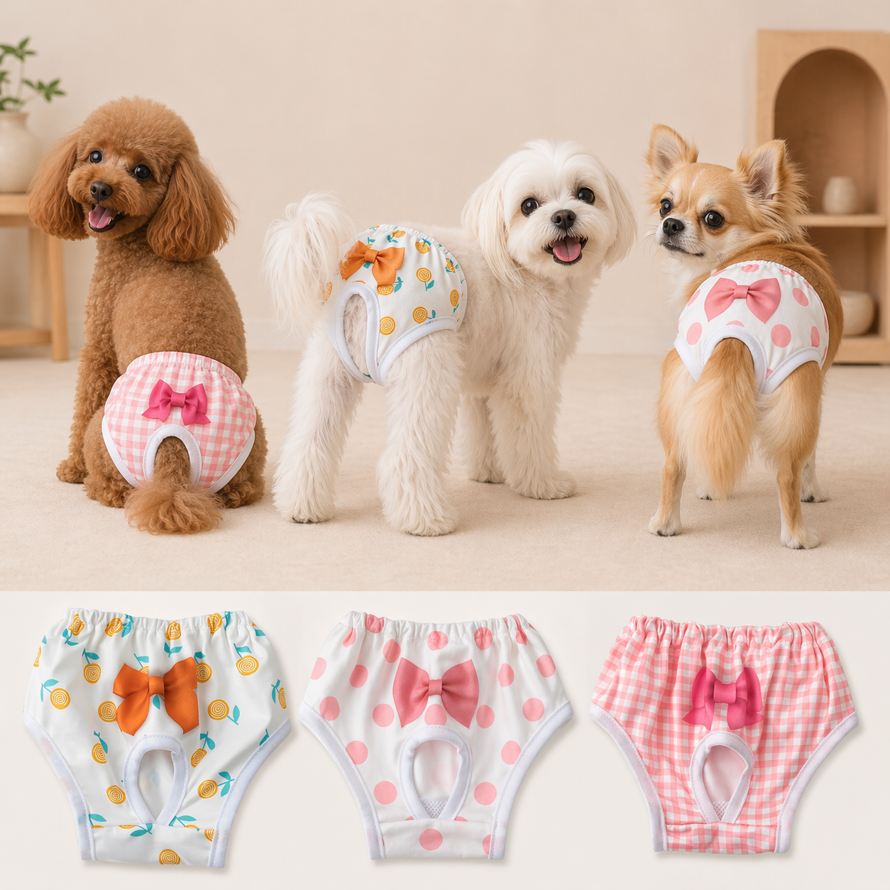 Reusable Female Dog Diapers - Washable Pet Menstruation Pants