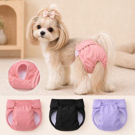 Washable Female Dog Diapers - Adjustable Reusable Pet Pants