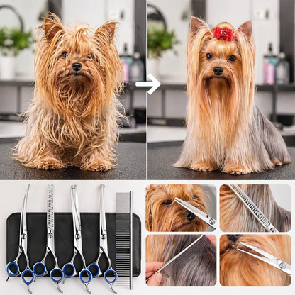 5 In 1 Professional Dog Grooming Scissors Set With Safety Tips
