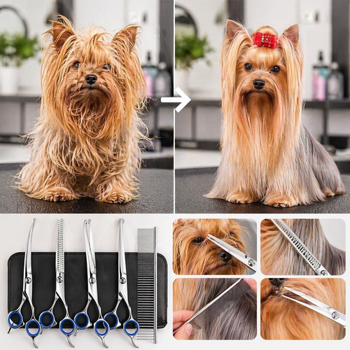 5 In 1 Professional Dog Grooming Scissors Set With Safety Tips