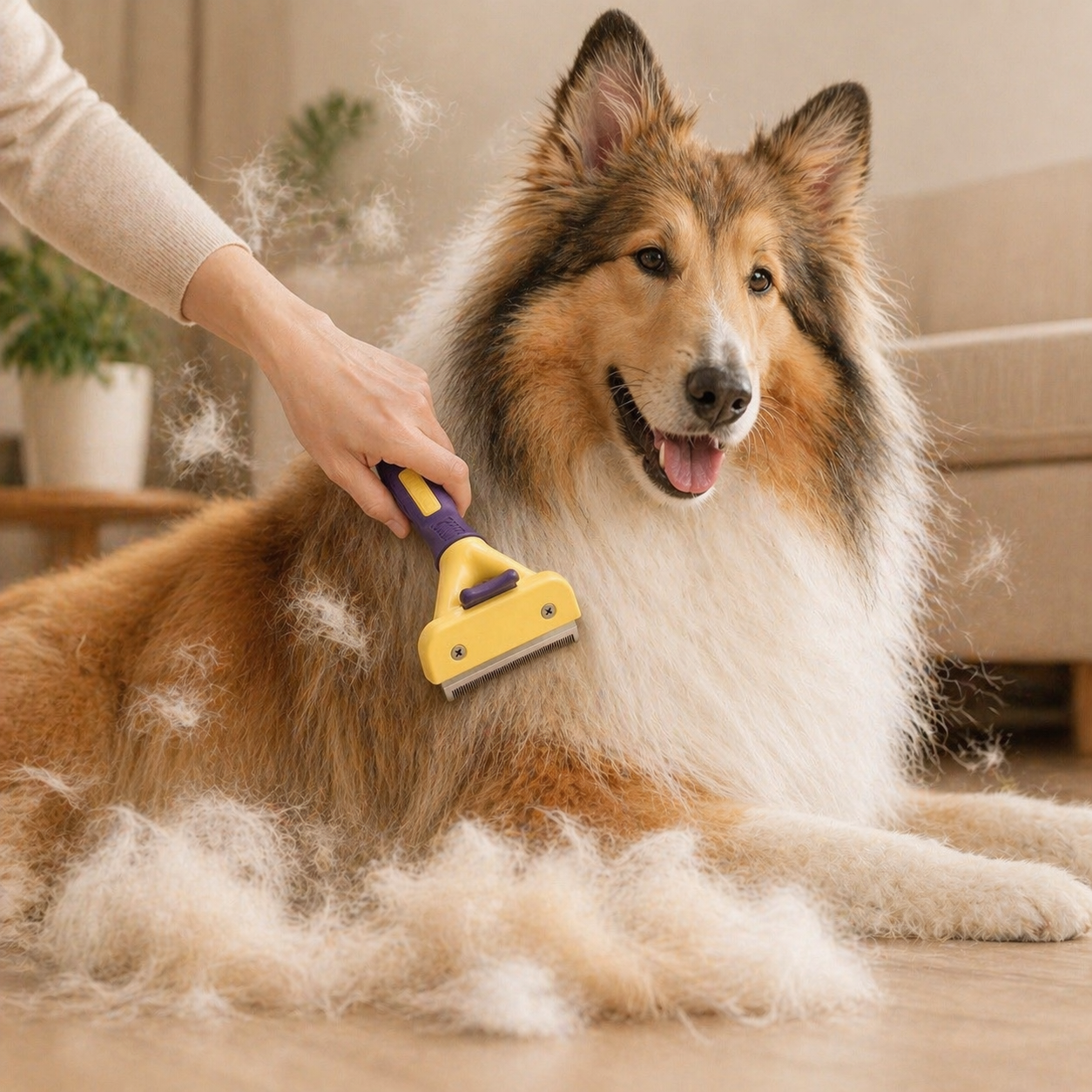 Pet Grooming Brush For Dogs - Deshedding Tool For All Breeds