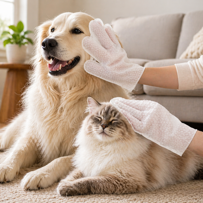 6 Pack Pet Cleaning Wipes Gloves For Dogs Cats Puppies Kittens