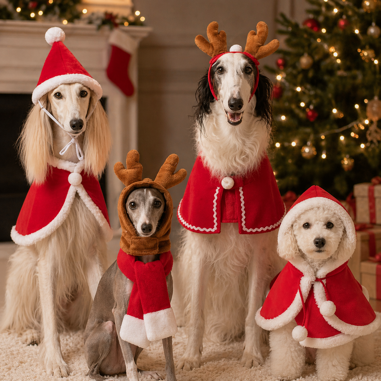 Pet Christmas Cloak Set For Dogs And Cats Holiday Costume
