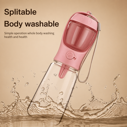 Portable Pet Water Bottle With Food Dispenser For Dogs And Cats