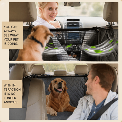 Dog Seat Cover For Back Seat With Waterproof Mesh Window