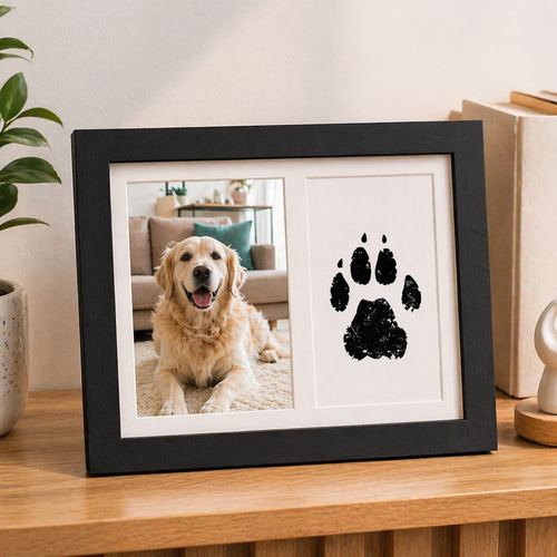 Wooden Pawprint Photo Frame Handmade DIY Pet Memorial Gift Kit