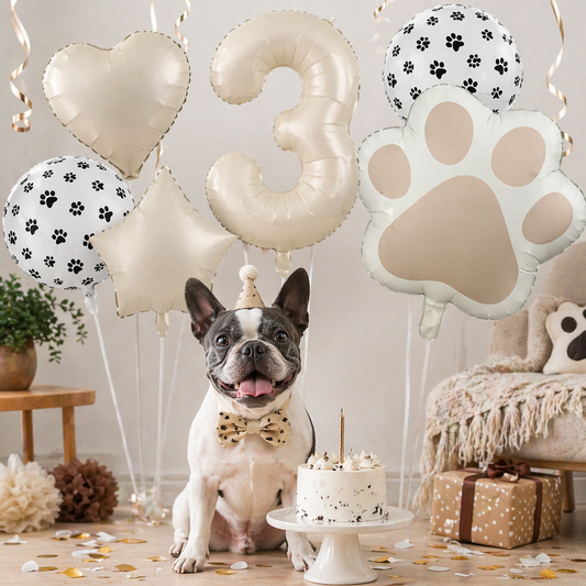 Animal Paw Party Balloons Set - 6 Piece Aluminum Foil Birthday Decor