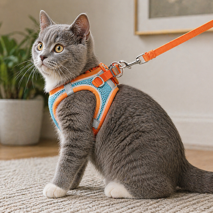 Cat Harness Reflective Pet Leash Set Adjustable For Small Dogs