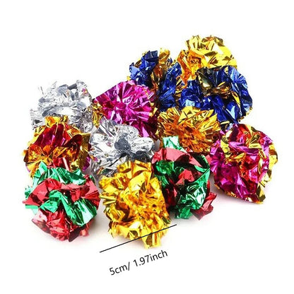 Crinkle Ball Cat Toys With Sound & Laser Reflection For Kittens