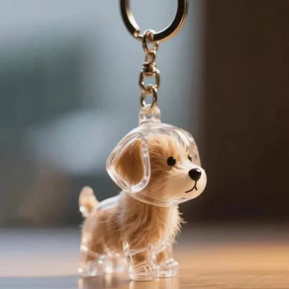 Pet Memorial Keychain - Dog Hair Storage Pendant With Resin Capsule