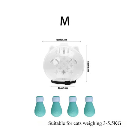 Cat Muzzle Set with Paw Shoes - Anti-Bite Grooming Hood