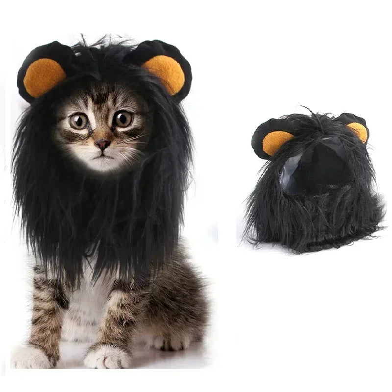 Cat Lion Mane Costume Pet Cosplay Hat for Halloween Christmas