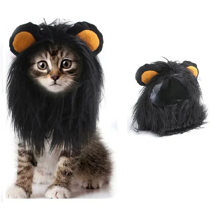 Cat Lion Mane Costume Pet Cosplay Hat for Halloween Christmas