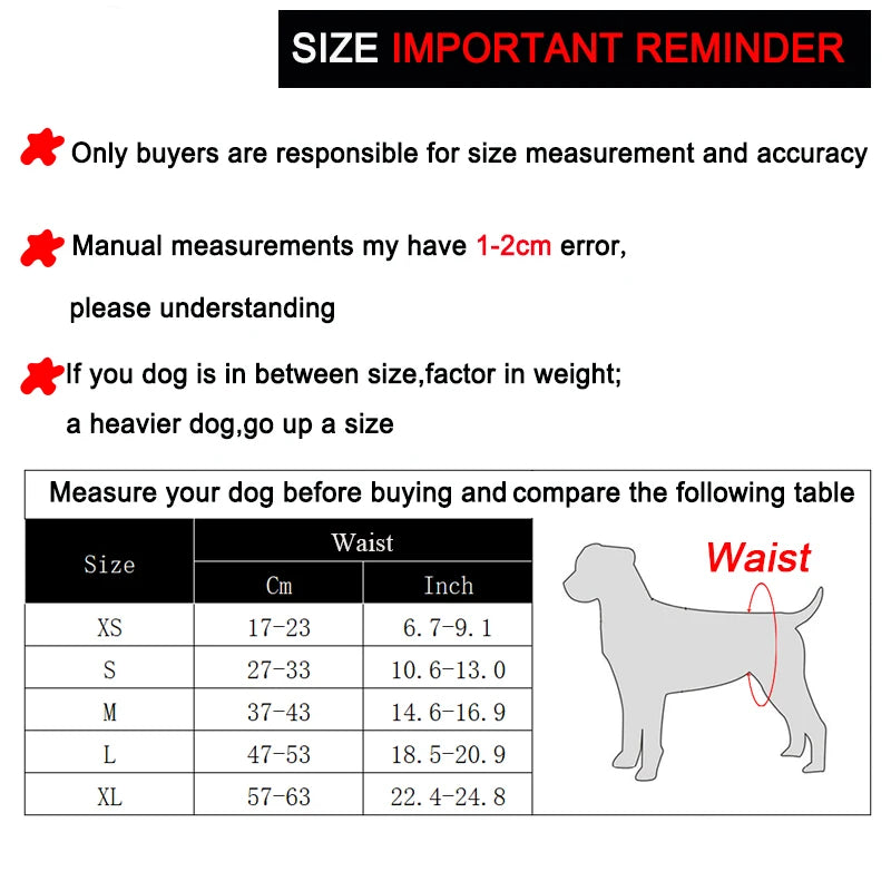 Washable Male Dog Cloth Diaper - Reusable Pet Sanitary Pants