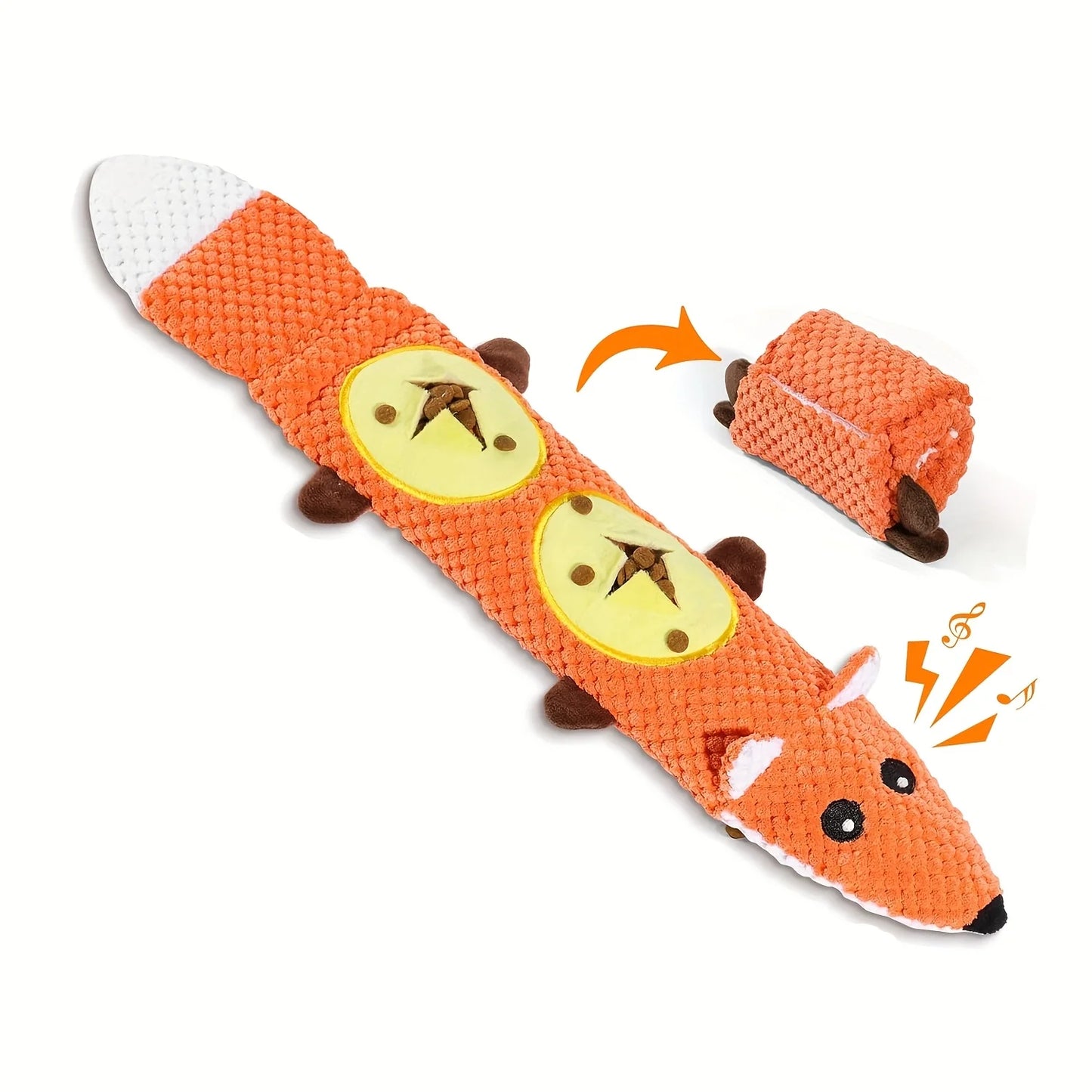 Interactive Dog Puzzle Feeder Toy With Sound - Durable Plush Pet Toy