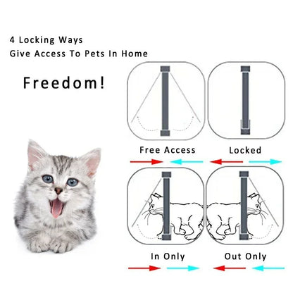 Pet Flap Door With 4-Way Security Lock For Dogs And Cats