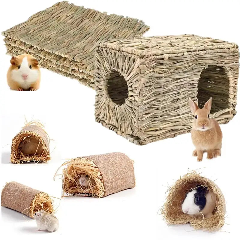 Foldable Woven Rabbit Cage Pet Small Animal Hamster Guinea Pig House