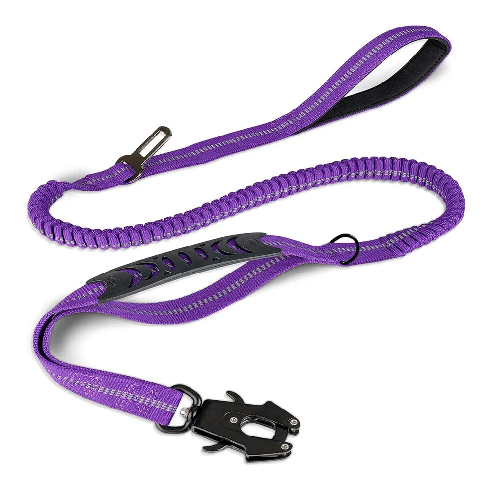 Reflective Shock Absorbing Pet Leash With Car Seatbelt For Large Dogs