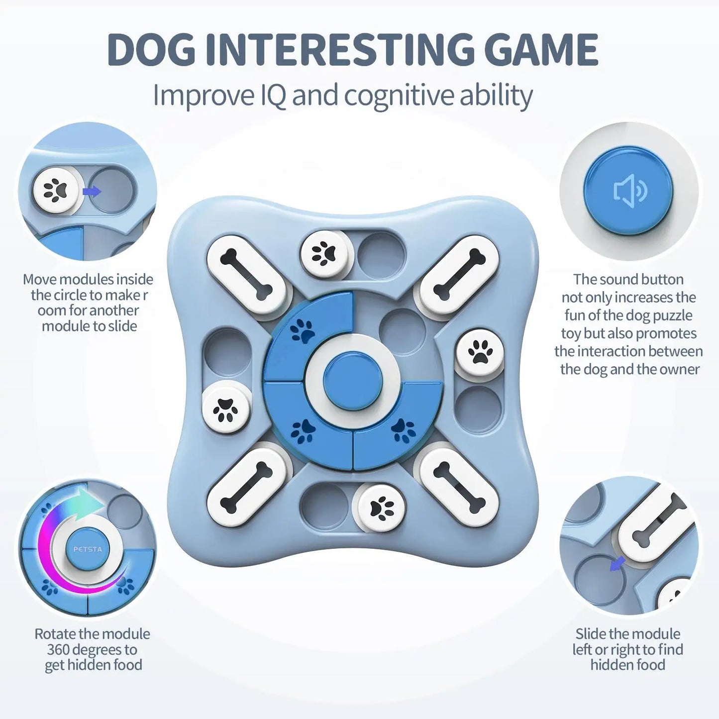 Dog Slow Feeder Interactive Puzzle Toy IQ Training Bowl