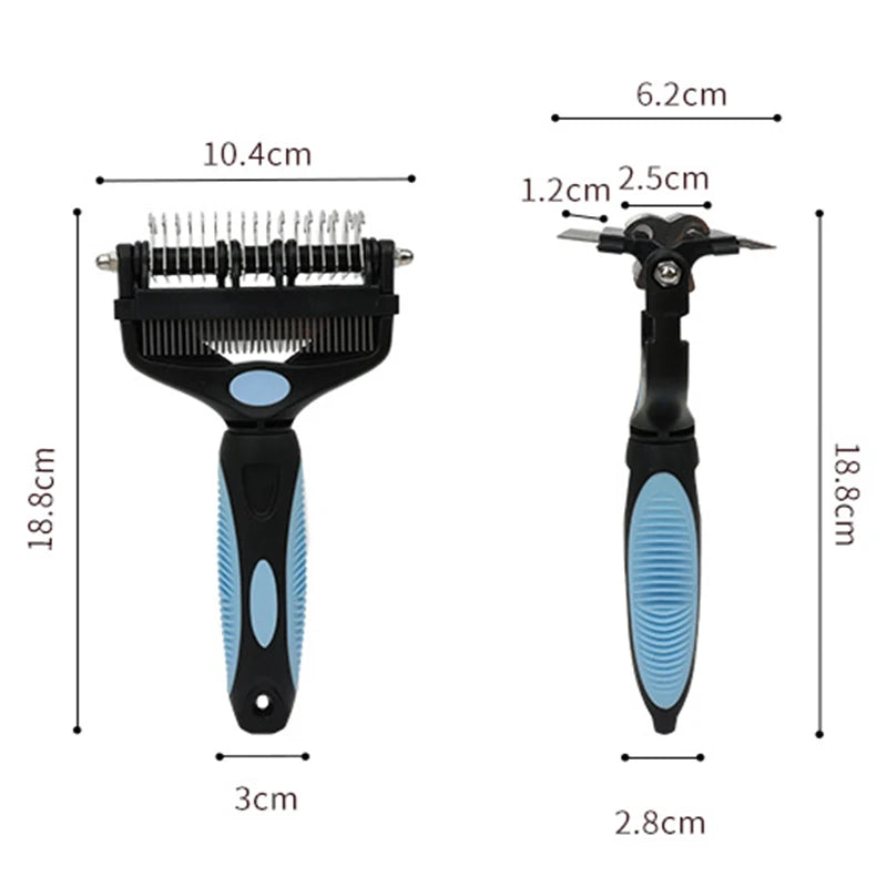3 In 1 Pet Deshedding Brush - Dog Hair Remover & Grooming Tool
