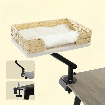 Cat Desk Bed 360° Rotatable Stand For Indoor Cats Adjustable
