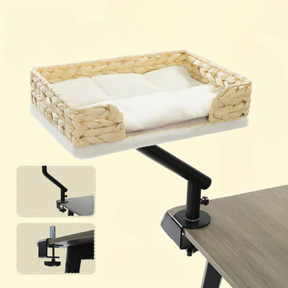 Cat Desk Bed 360° Rotatable Stand For Indoor Cats Adjustable