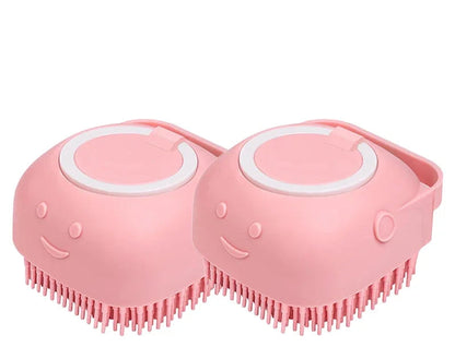 Dog Bath Brush Silicone Pet Shampoo Brush With Soap Dispenser