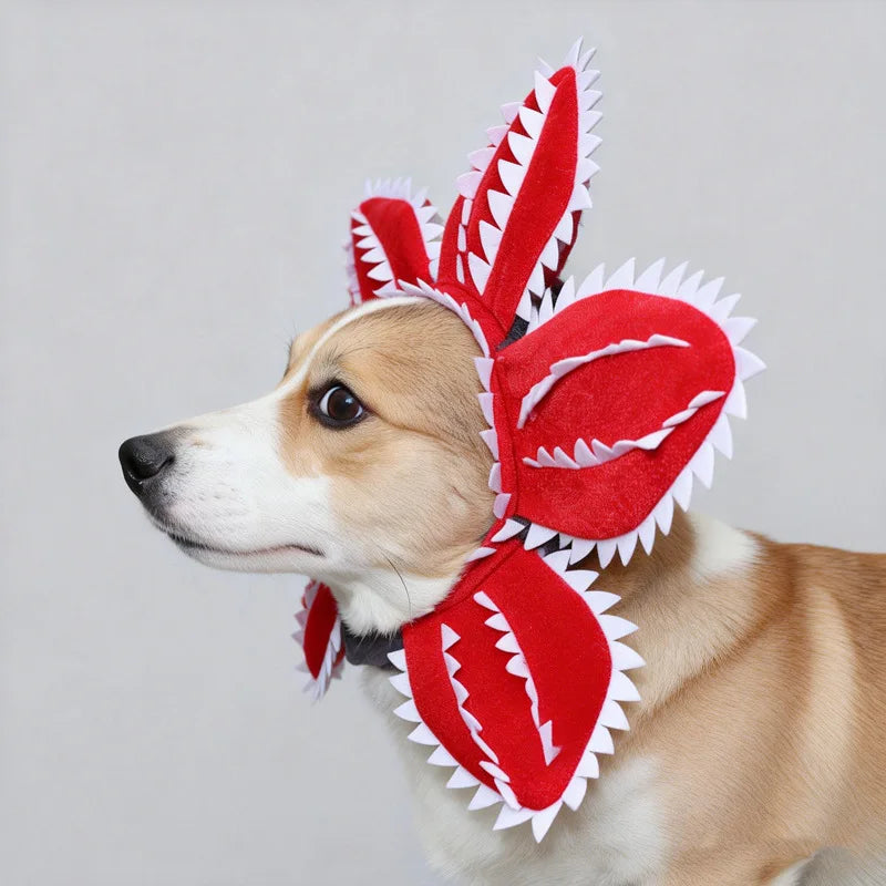 Winter Funny Cat Hat Demogorgon Scary Pet Costume Adjustable