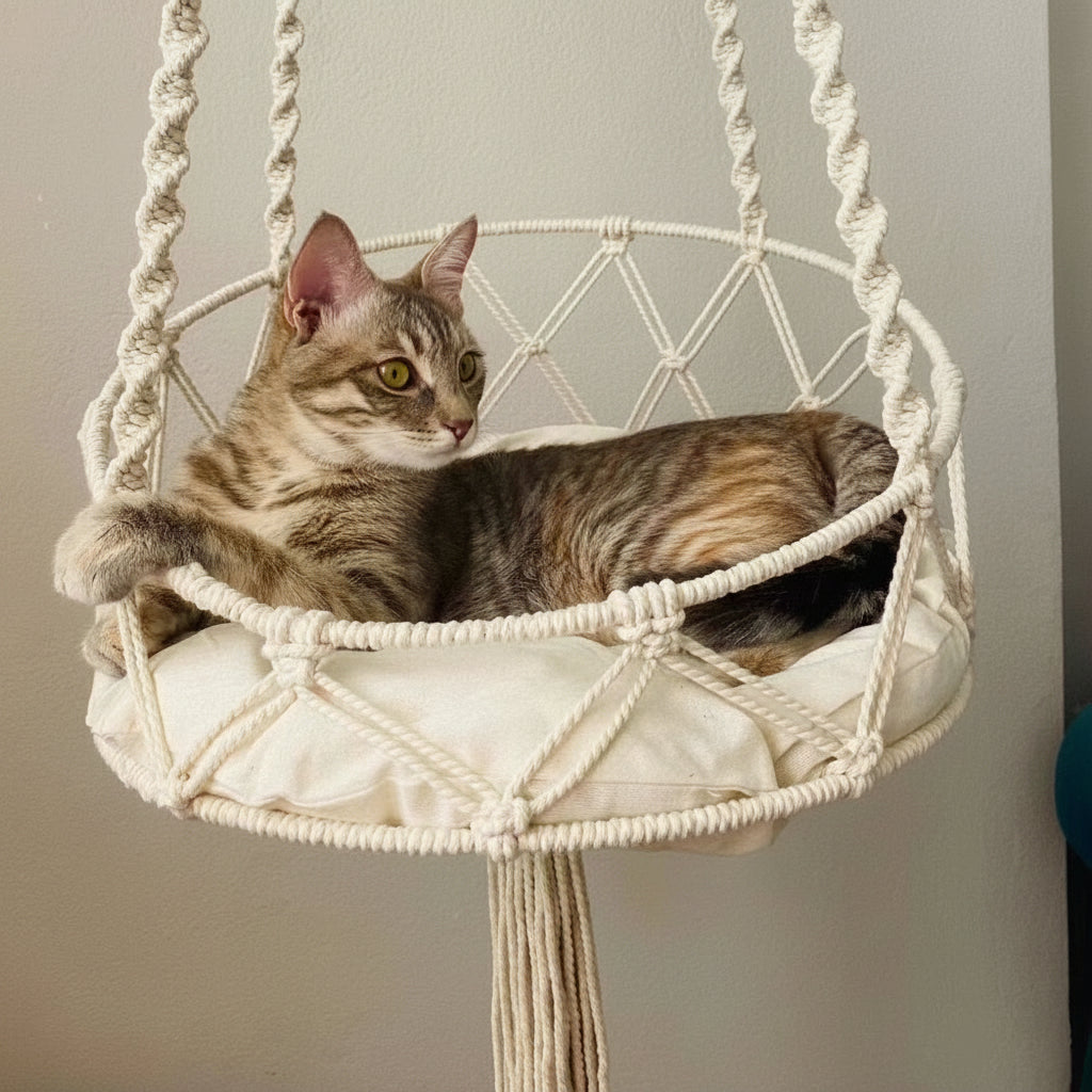 Winter Hand-Woven Kitten Hammock Hanging Cat Bed Bohemian Style