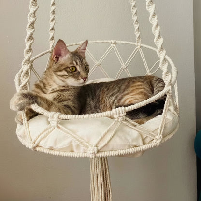 Winter Hand-Woven Kitten Hammock Hanging Cat Bed Bohemian Style
