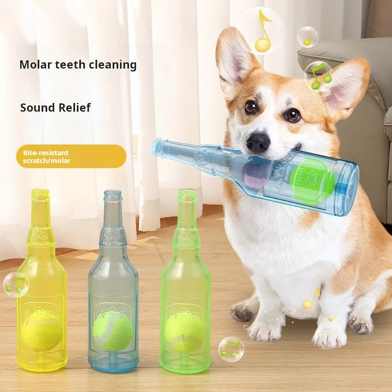 Interactive Dog Chew Ball Toy With Bottle Sound For All Sizes