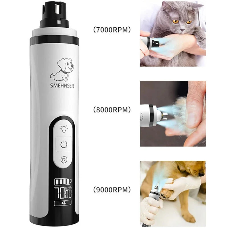 Electric Pet Nail Grinder With LED Light For Cats And Dogs