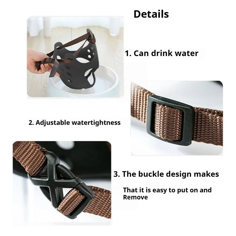 Short Snout Dog Muzzle - Soft Silicone Flat Faced Design