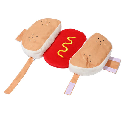 Cute Pet Dog Hot Dog Costume Halloween Cosplay Clothes
