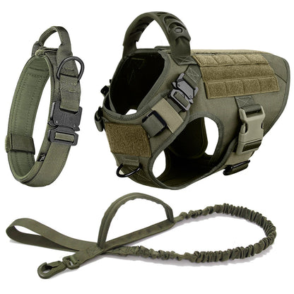 Large Dog Harness With Molle Pouches For German Shepherd Training
