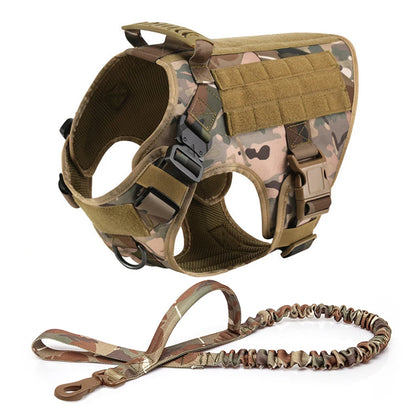Large Dog Harness With Molle Pouches For German Shepherd Training