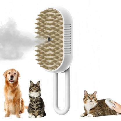 Cat Dog Pet Spray Massage Brush 3 In 1 Steam Grooming Comb