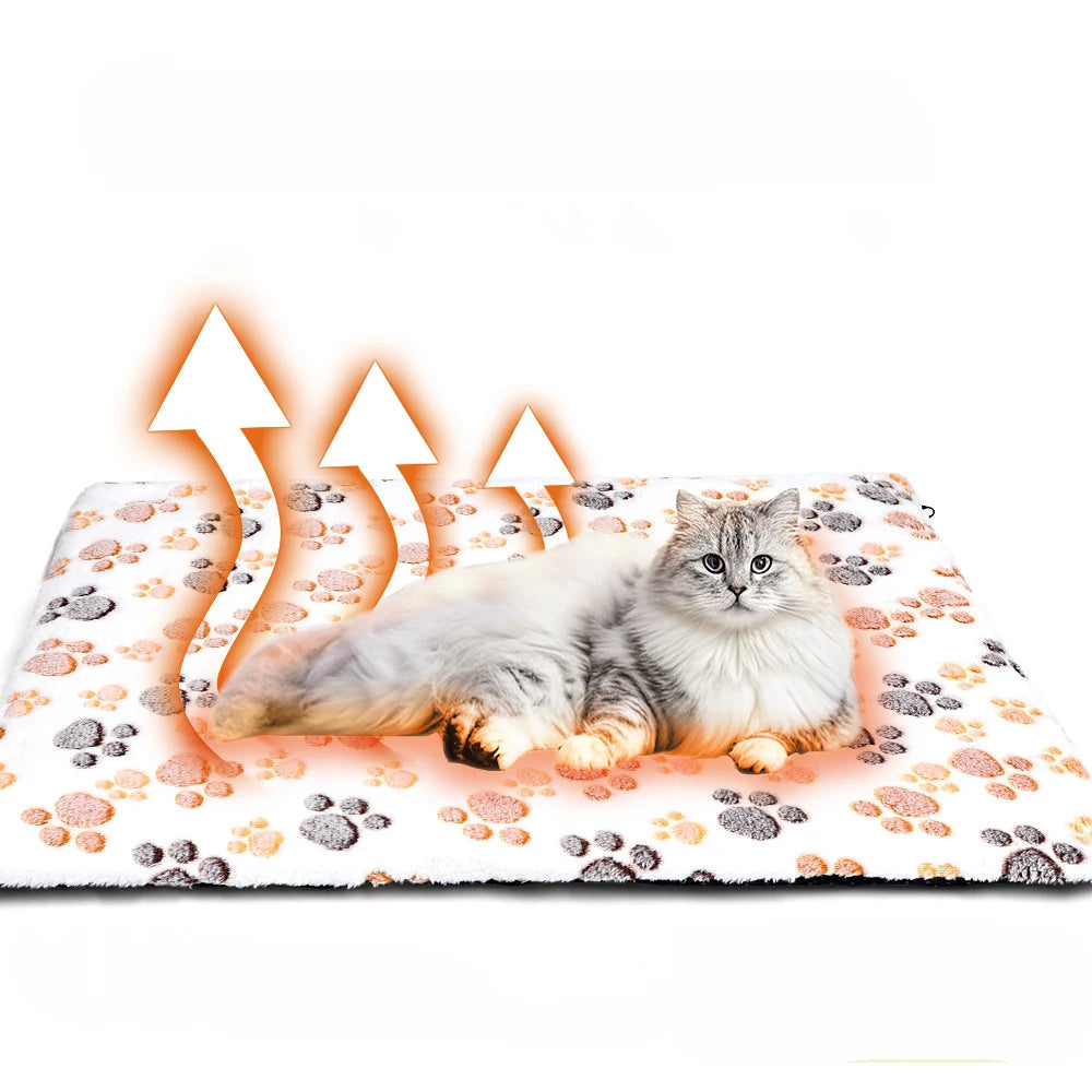 Self Warming Cat Bed With Claw Print Pattern For Indoor Pets