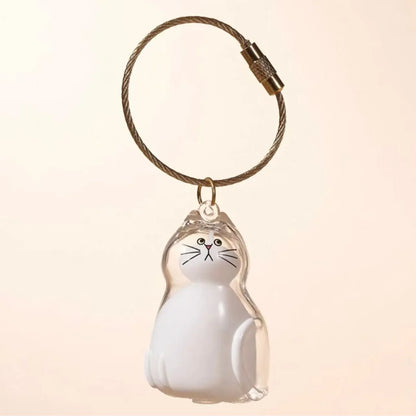 Cat Fur Memorial Charm Resin Keepsake Capsule Pet Hair Keychain