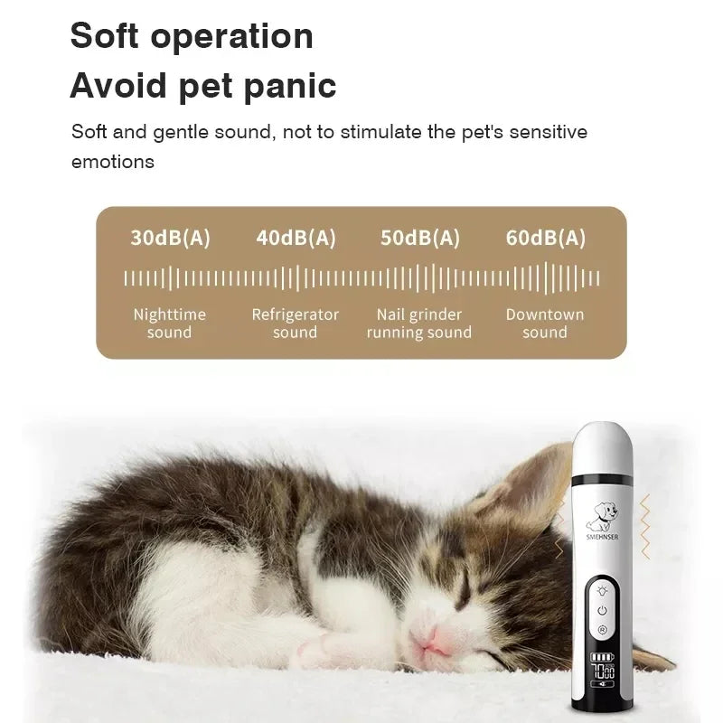Electric Pet Nail Grinder With LED Light For Cats And Dogs